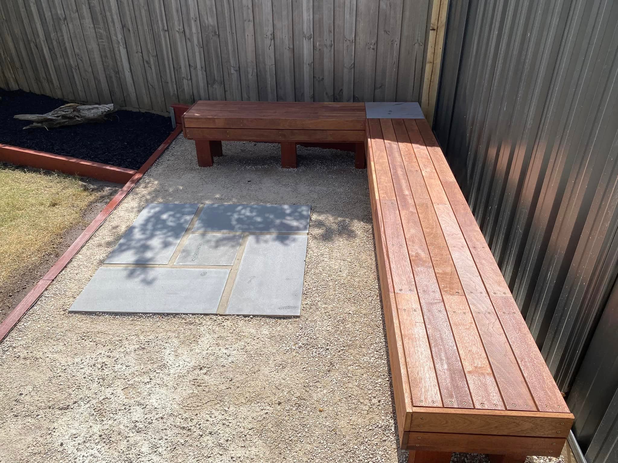 Backyard rebuild & deck seating